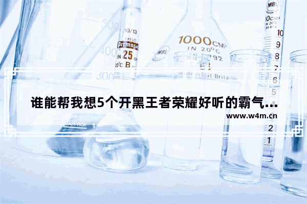 谁能帮我想5个开黑王者荣耀好听的霸气的名字啊求解 王者荣耀开黑名字大全