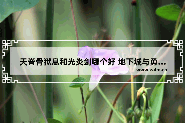 天脊骨狱息和光炎剑哪个好 地下城与勇士烈日裁决武器