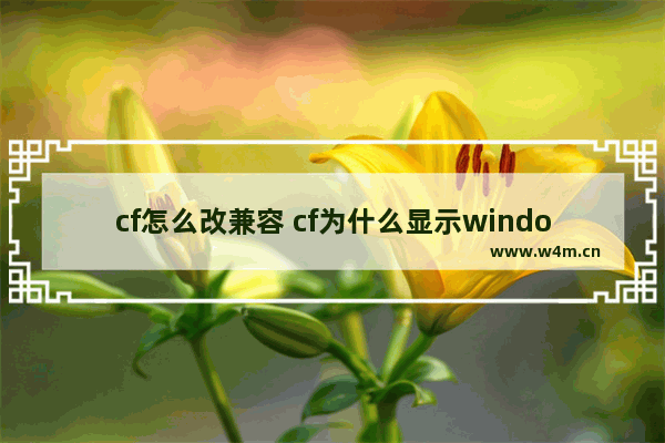 cf怎么改兼容 cf为什么显示windows版本不兼容