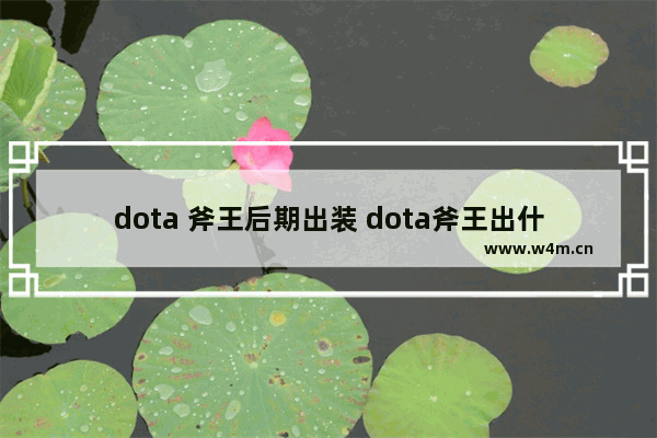 dota 斧王后期出装 dota斧王出什么装备比较好 先后顺序是什么 撒眼是不是比心强