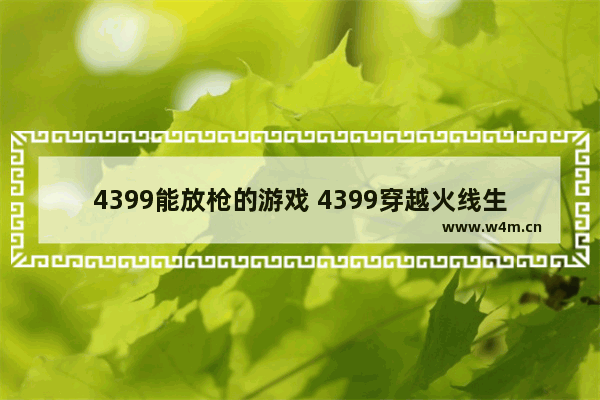 4399能放枪的游戏 4399穿越火线生化