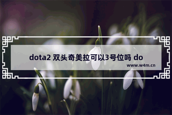 dota2 双头奇美拉可以3号位吗 dota2双头狗