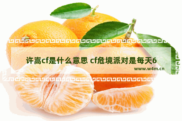 许嵩cf是什么意思 cf危境派对是每天60分钟吗