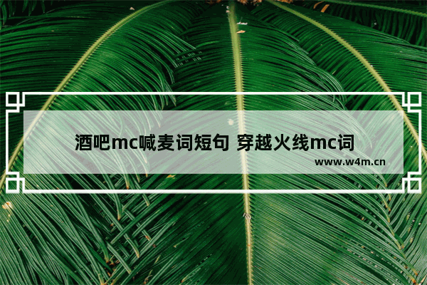 酒吧mc喊麦词短句 穿越火线mc词