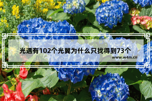 光遇有102个光翼为什么只找得到73个 光遇 圣岛光翼