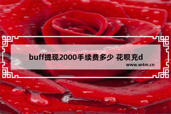 buff提现2000手续费多少 花呗充dota2