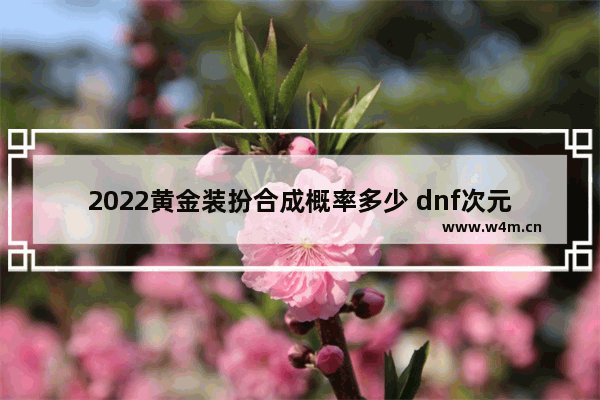 2022黄金装扮合成概率多少 dnf次元玄晶合龙袍概率