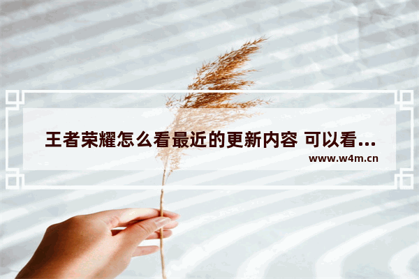 王者荣耀怎么看最近的更新内容 可以看的王者荣耀