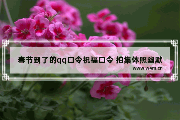 春节到了的qq口令祝福口令 拍集体照幽默的口令