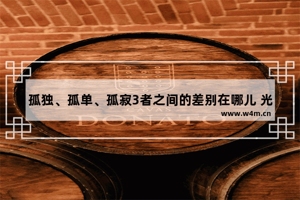 孤独、孤单、孤寂3者之间的差别在哪儿 光遇单子头像