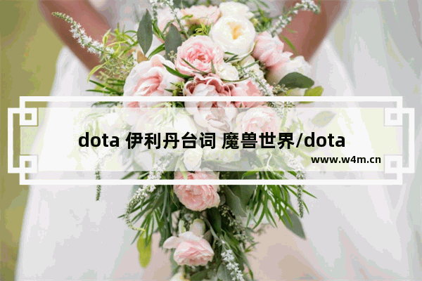 dota 伊利丹台词 魔兽世界/dota里有什么爱情故事吗