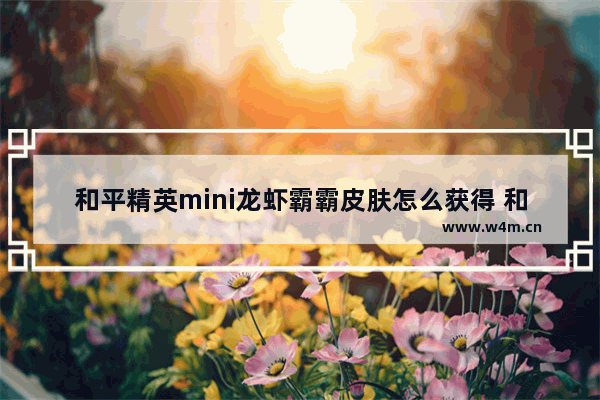 和平精英mini龙虾霸霸皮肤怎么获得 和平精英龙虾霸霸迷你