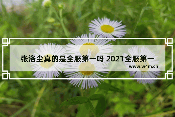 张洛尘真的是全服第一吗 2021全服第一鲁班是谁