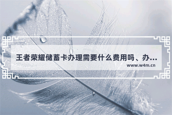 王者荣耀储蓄卡办理需要什么费用吗、办卡费或者快递费之类的 王者荣耀办理