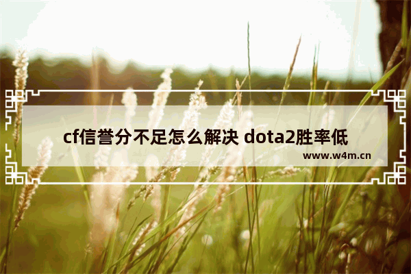 cf信誉分不足怎么解决 dota2胜率低