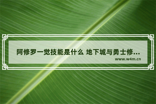 阿修罗一觉技能是什么 地下城与勇士修罗觉醒技能