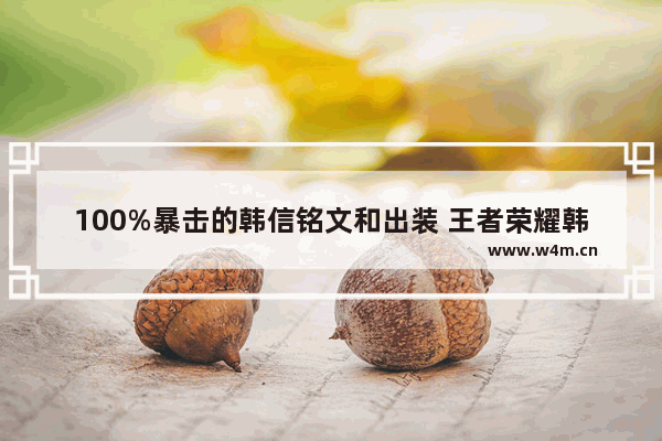 100%暴击的韩信铭文和出装 王者荣耀韩信神装