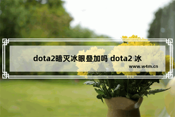 dota2暗灭冰眼叠加吗 dota2 冰眼 暗灭