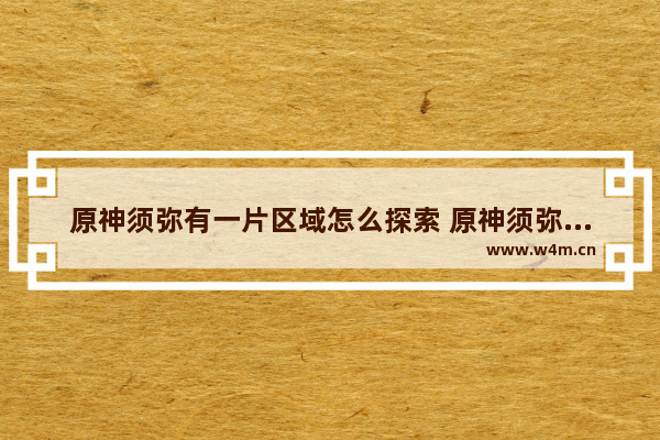 原神须弥有一片区域怎么探索 原神须弥幻境攻略