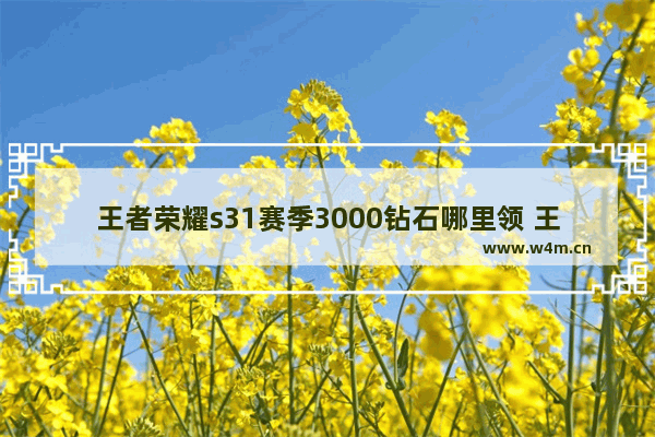 王者荣耀s31赛季3000钻石哪里领 王者荣耀钻石三