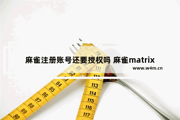 麻雀注册账号还要授权吗 麻雀matrix怎么授权