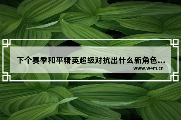 下个赛季和平精英超级对抗出什么新角色 和平精英新赛季的爆料