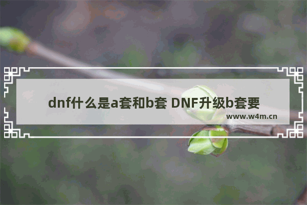 dnf什么是a套和b套 DNF升级b套要什么材料