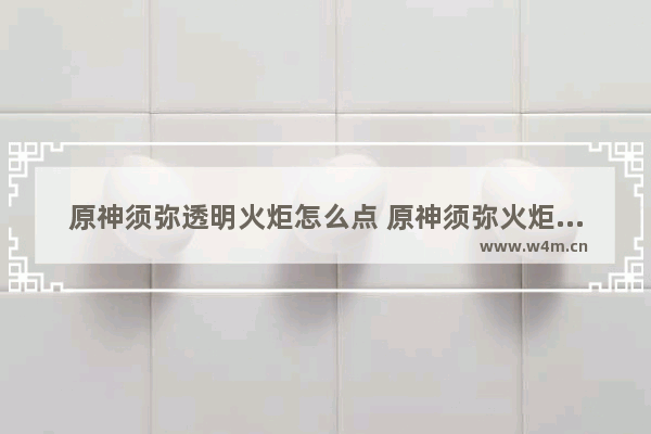 原神须弥透明火炬怎么点 原神须弥火炬攻略