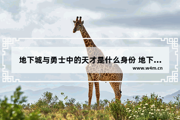 地下城与勇士中的天才是什么身份 地下城与勇士人物天才