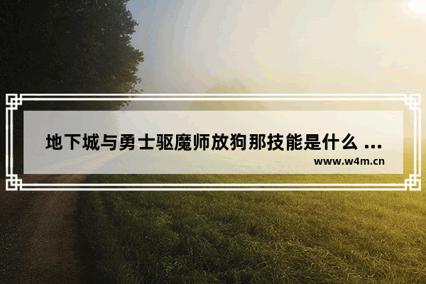 地下城与勇士驱魔师放狗那技能是什么 在那里学 我现在23J空斩打LV8落风锤5破魔符3我一后怎么加点 地下城与勇士星落打