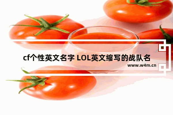 cf个性英文名字 LOL英文缩写的战队名字