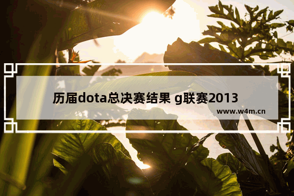 历届dota总决赛结果 g联赛2013 dota2