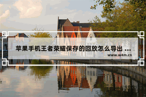 苹果手机王者荣耀保存的回放怎么导出 王者荣耀本地回放怎么导出