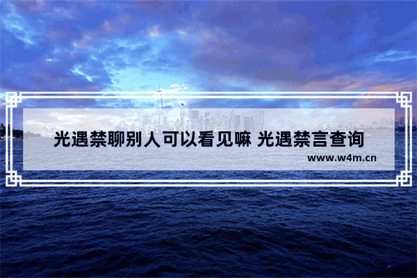 光遇禁聊别人可以看见嘛 光遇禁言查询