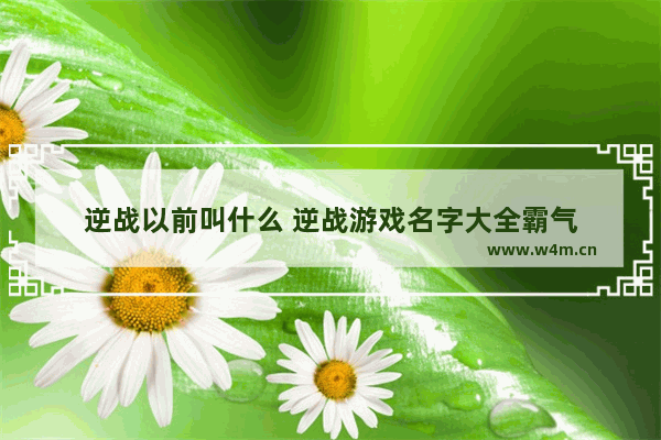 逆战以前叫什么 逆战游戏名字大全霸气