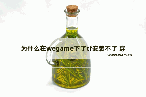 为什么在wegame下了cf安装不了 穿越火线不能安装