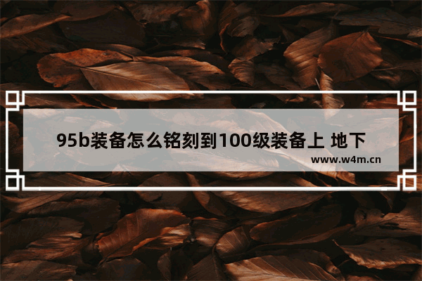 95b装备怎么铭刻到100级装备上 地下城与勇士95b防具