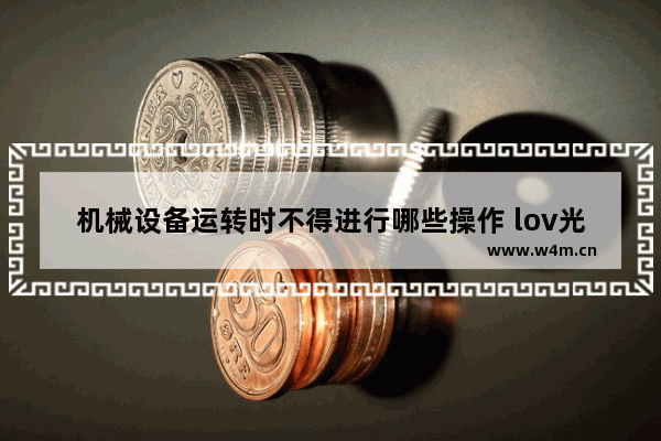 机械设备运转时不得进行哪些操作 lov光遇 月