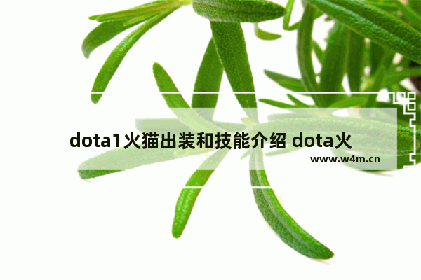 dota1火猫出装和技能介绍 dota火猫怎么出装