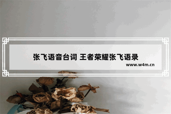 张飞语音台词 王者荣耀张飞语录