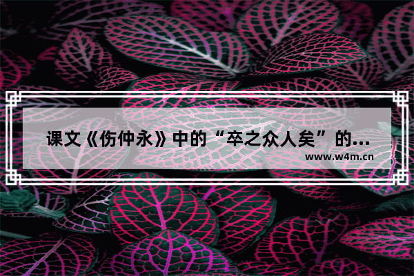 课文《伤仲永》中的“卒之众人矣”的“卒”是什么意思 地下城与勇士终伤是什么