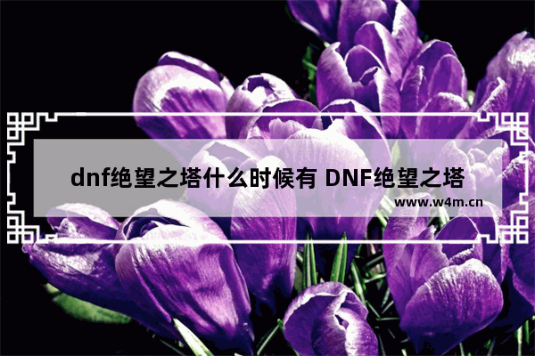 dnf绝望之塔什么时候有 DNF绝望之塔每天只能刷一层吗