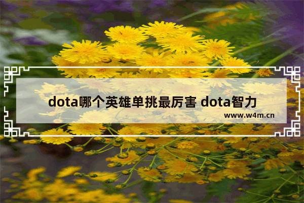 dota哪个英雄单挑最厉害 dota智力英雄单挑排名