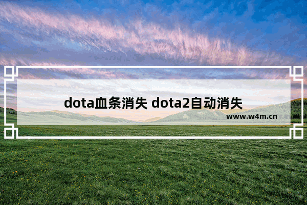 dota血条消失 dota2自动消失