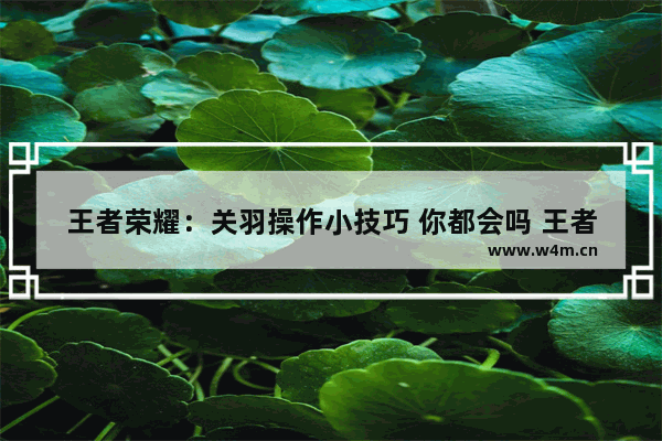 王者荣耀：关羽操作小技巧 你都会吗 王者荣耀怎么玩关羽