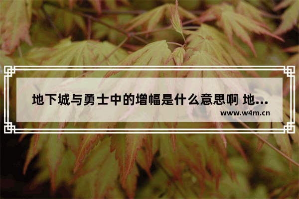 地下城与勇士中的增幅是什么意思啊 地下城与勇士增幅怎么回事