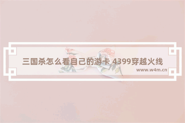 三国杀怎么看自己的游卡 4399穿越火线id