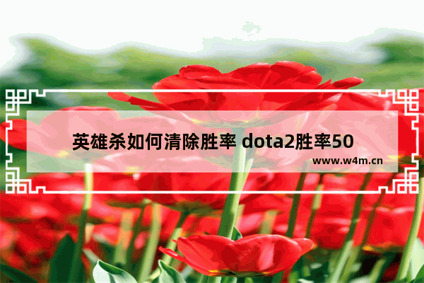 英雄杀如何清除胜率 dota2胜率50