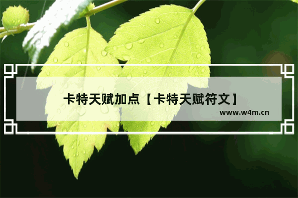 卡特天赋加点【卡特天赋符文】