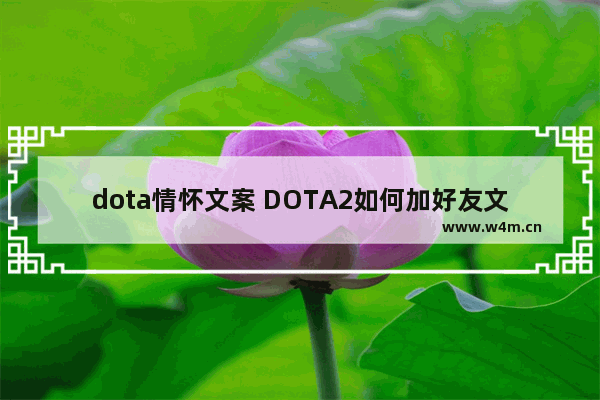 dota情怀文案 DOTA2如何加好友文案